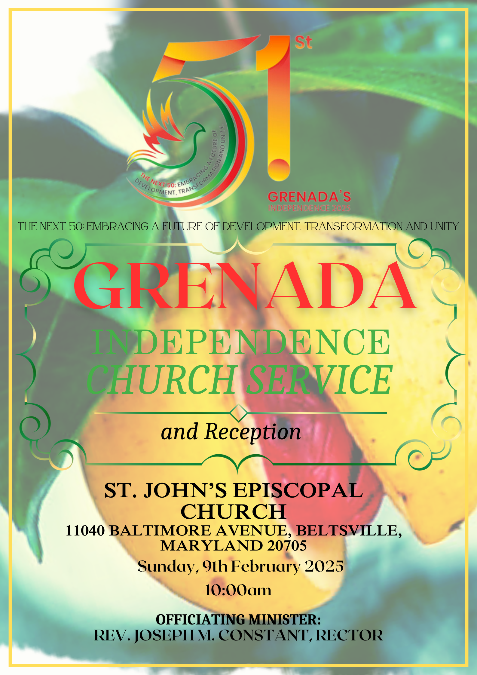 Grenada's 51st Church Service Invitation